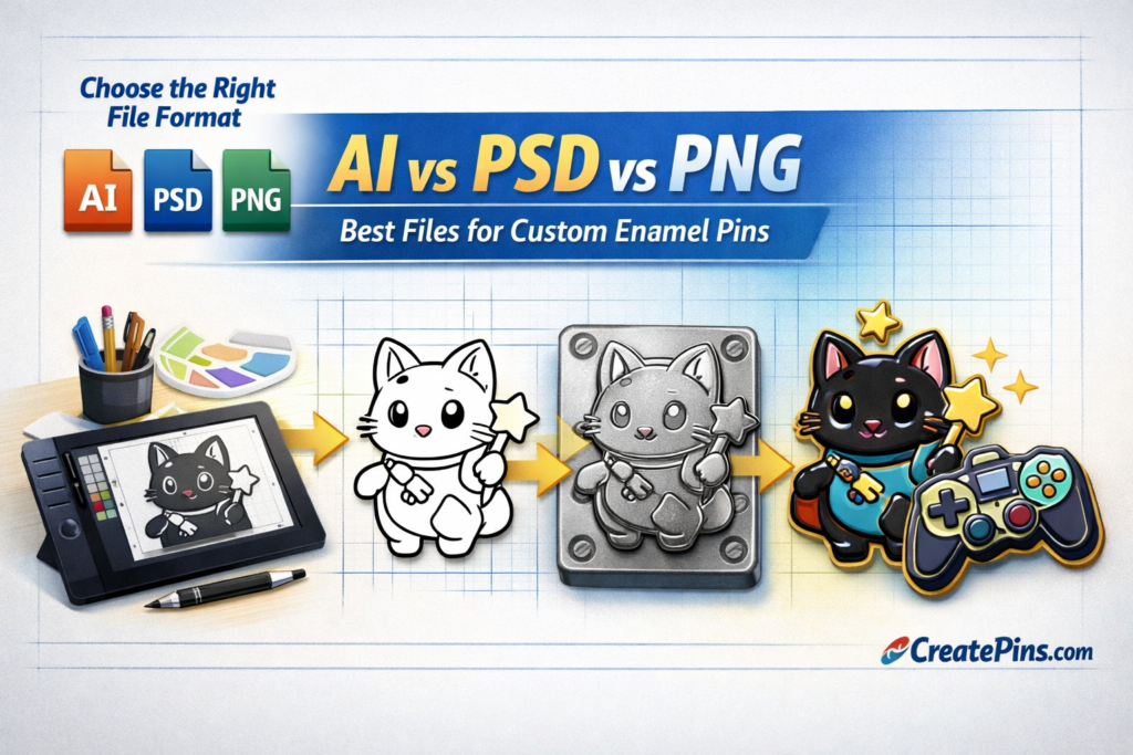 Best File Formats for Custom Enamel Pins (AI vs PSD vs PNG)