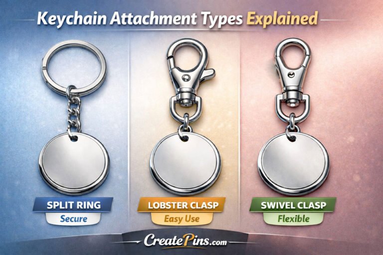 Comparison of split ring, lobster clasp, and swivel clasp keychain attachments