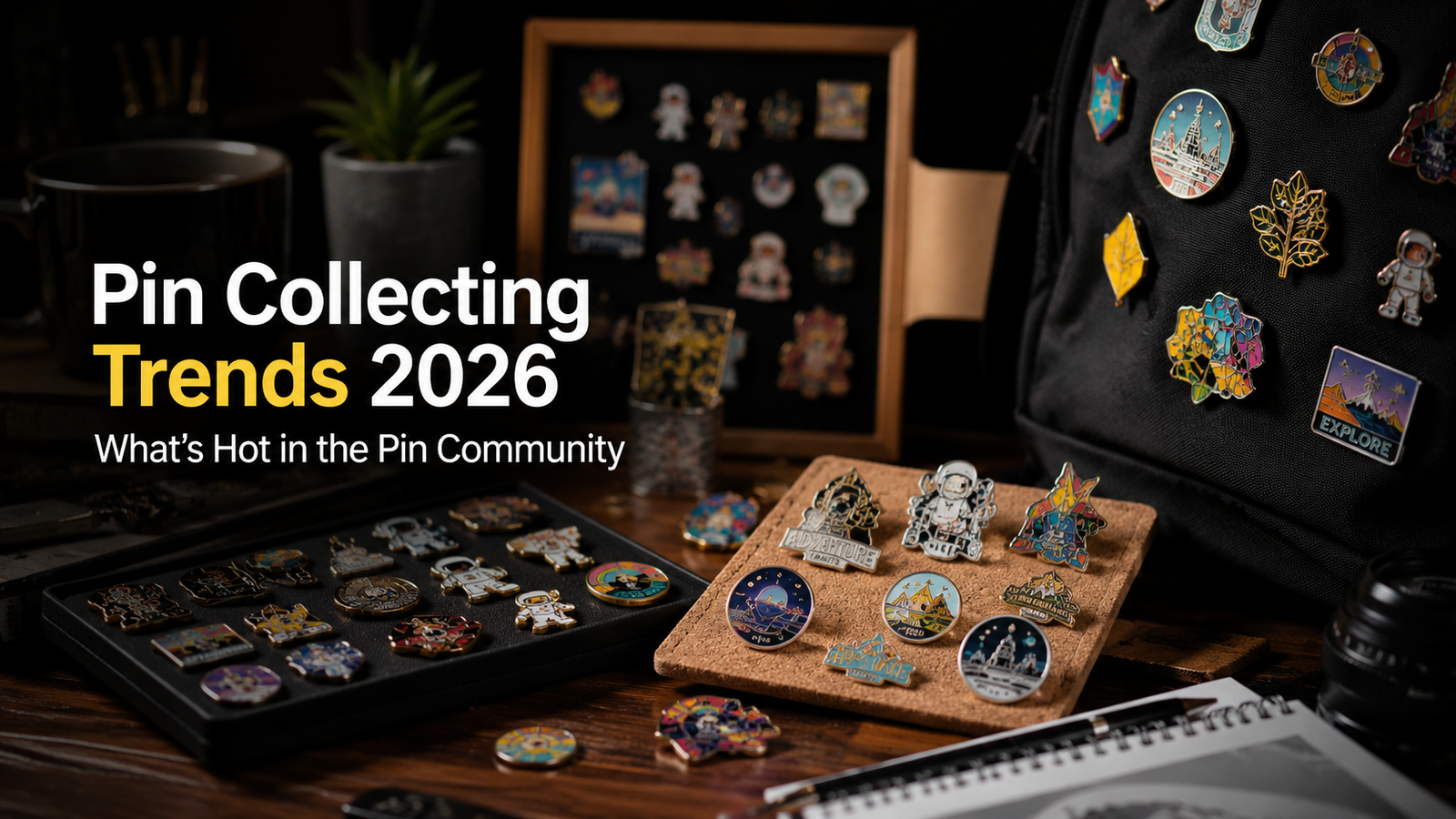 Enamel pin collectors trading and displaying rare pin designs in 2026
