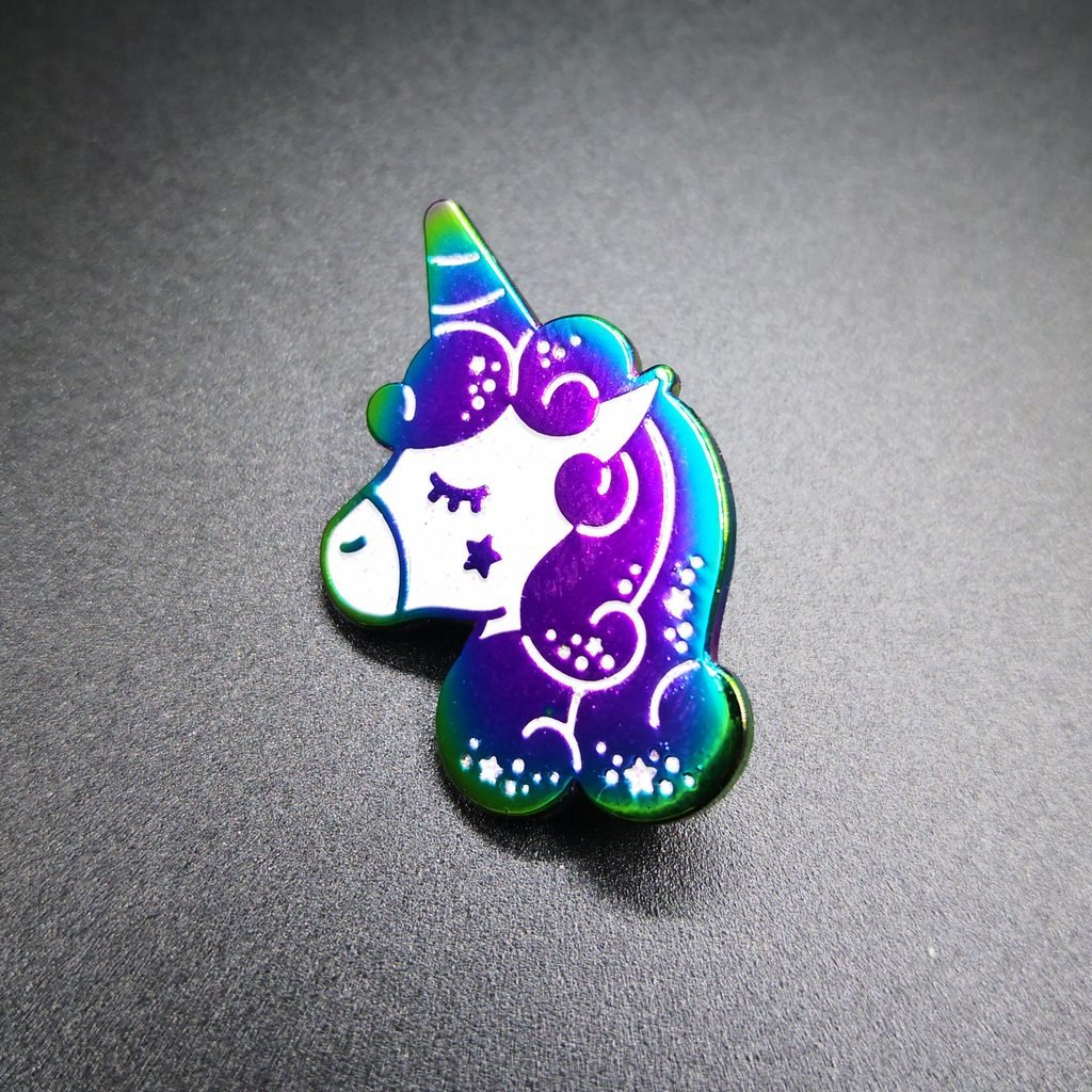 Gallery Image Unicorn Rainbow Anodized Pin