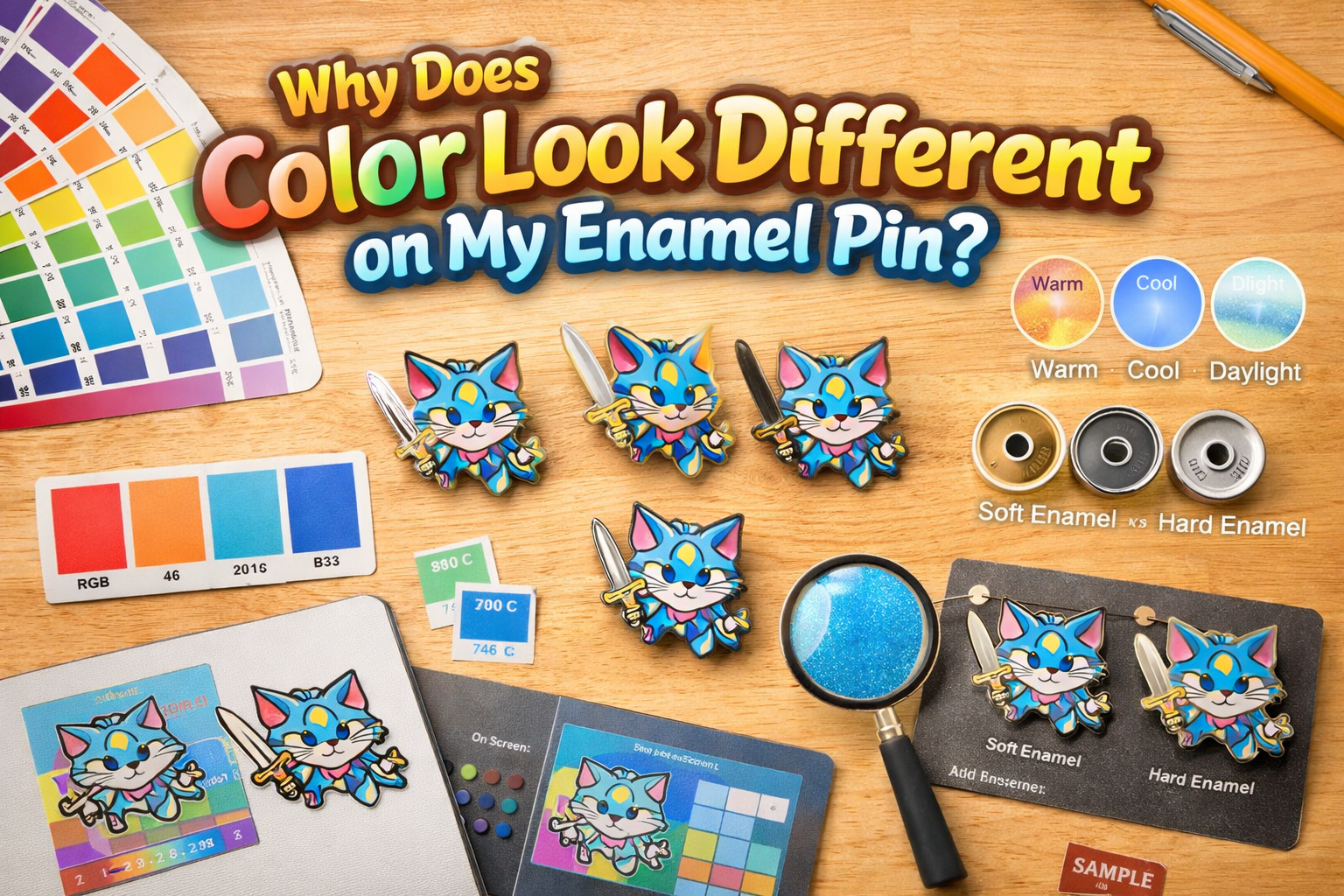 Why enamel pin colors look different from screen designs β CreatePins color guide