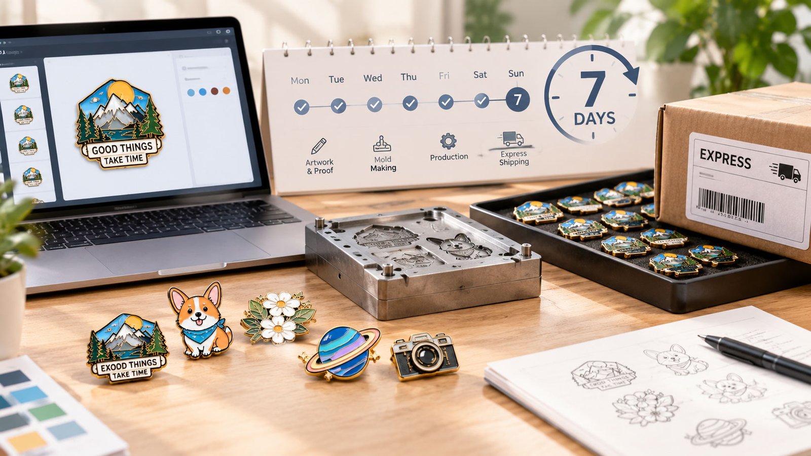 Can you get custom pins in 7 days? Real production timeline explained by CreatePins