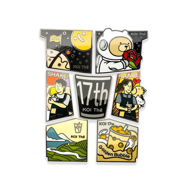 Hard enamel pin with polished smooth surface and durable finish