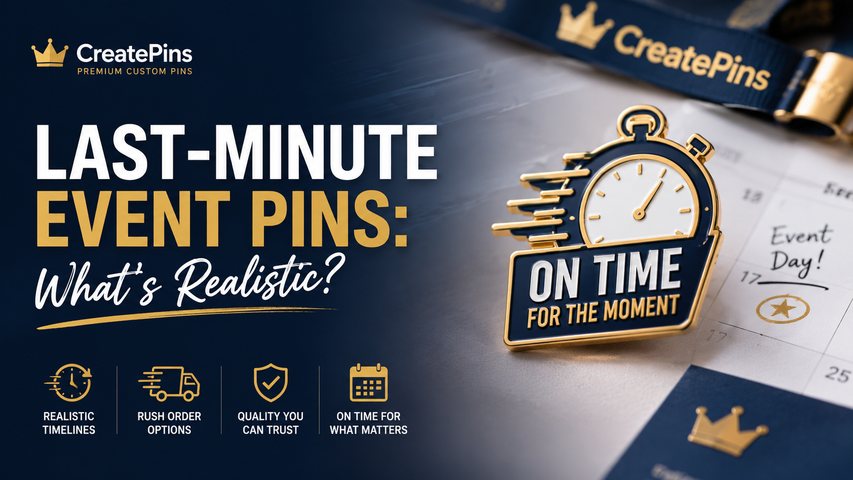 Last-Minute Event Pins — What's Realistic A guide by CreatePins