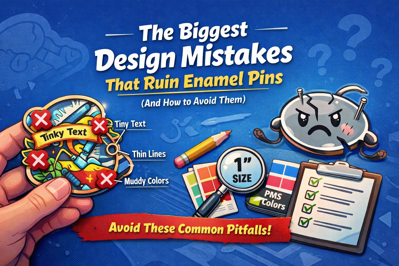 The biggest design mistakes that ruin enamel pins — CreatePins guide