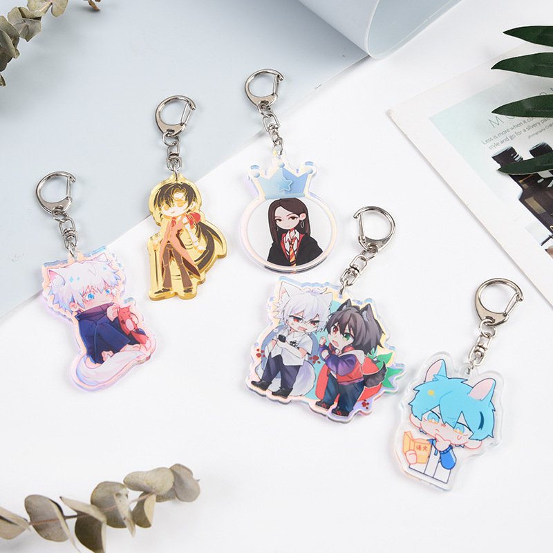 Custom acrylic keychains with unlimited full-color printing
