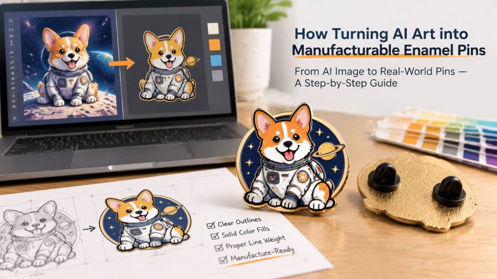How to convert AI Art into Enamel Pins Works