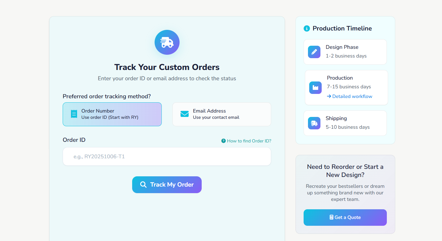 CreatePins enamel pin order tracking system UI