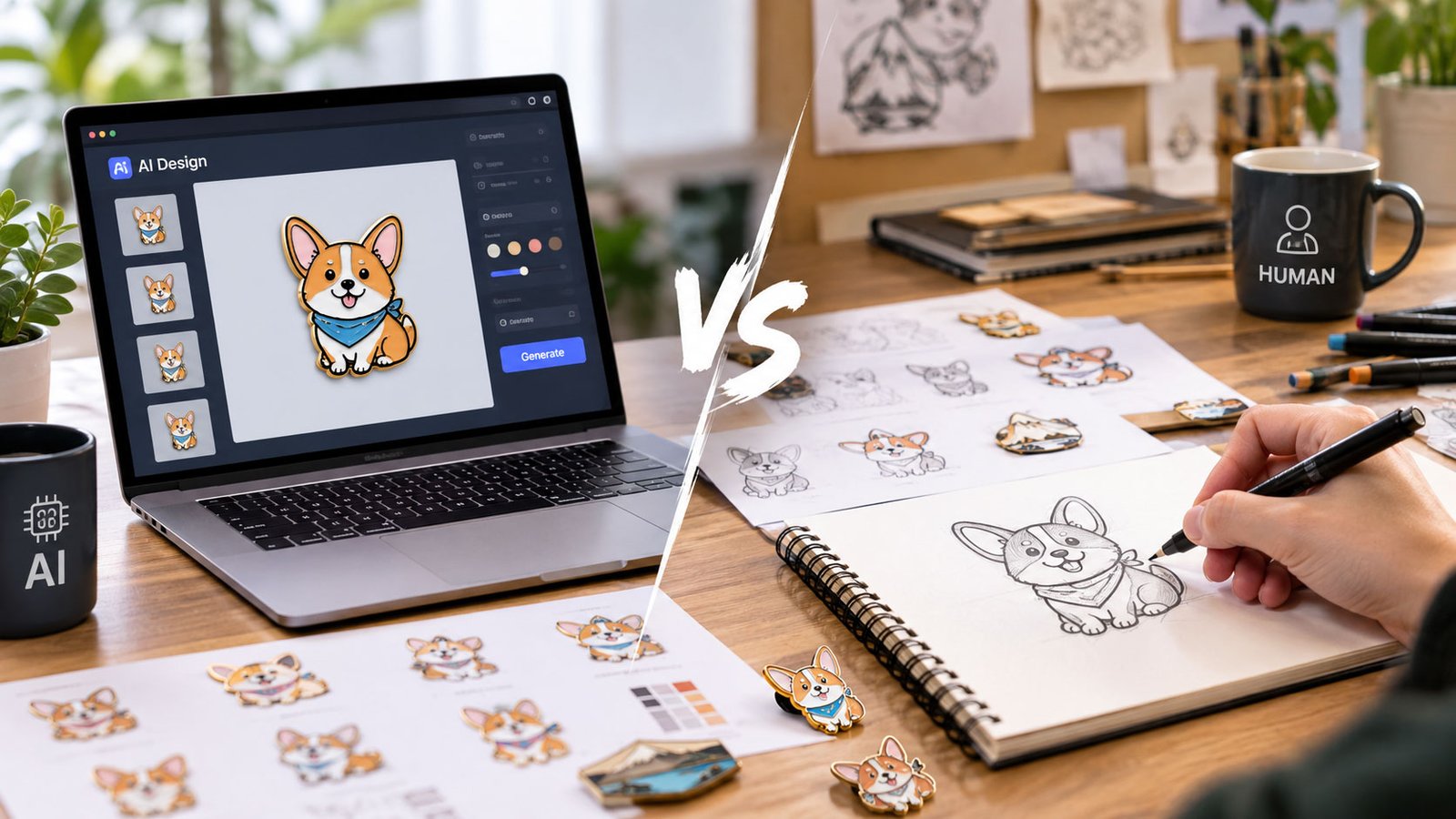AI vs Human: Who is better enamel pin designer – CreatePins.com