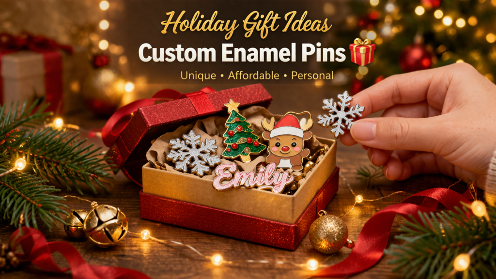 custom holiday pins as gift ideas — CreatePins gift guide