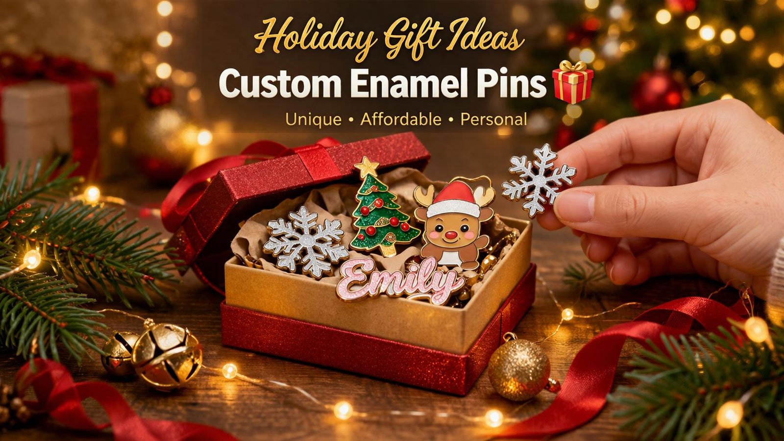 Custom holiday pins – perfect personalized Christmas gifts for events and brands