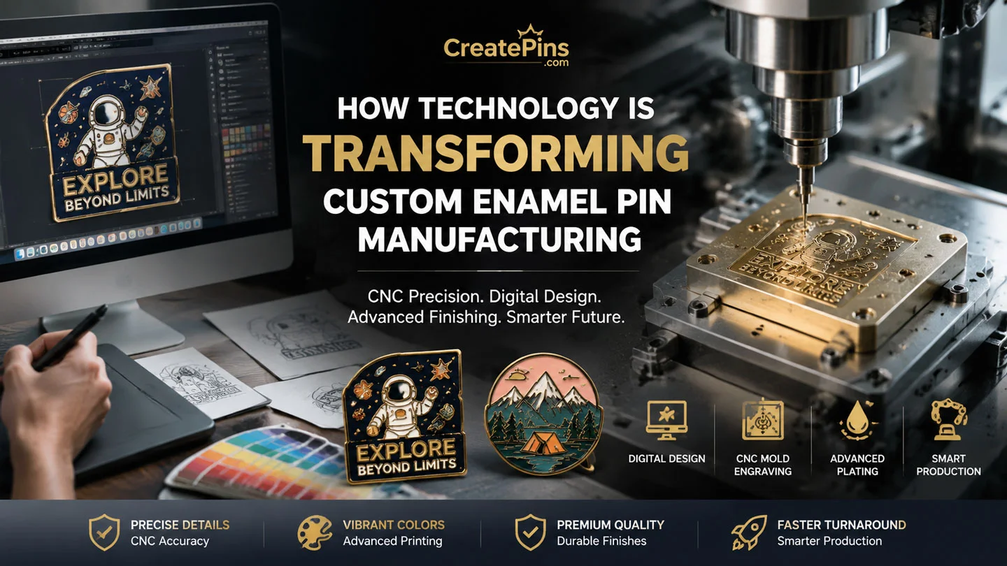 CNC technology and digital design transforming custom enamel pin manufacturing – CreatePins.com