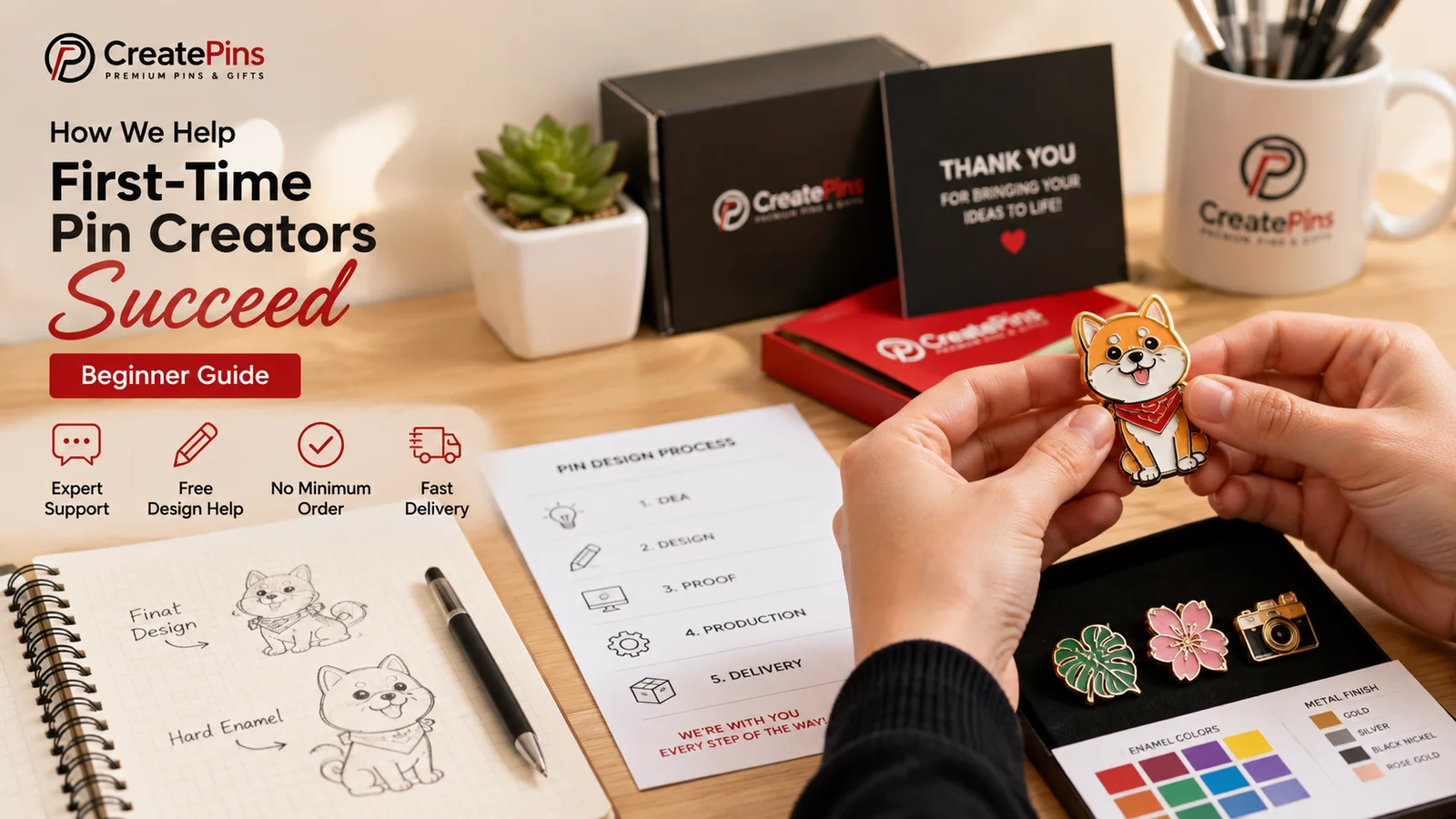How we help first-time pin creators succeed - beginner's guide to custom enamel pins