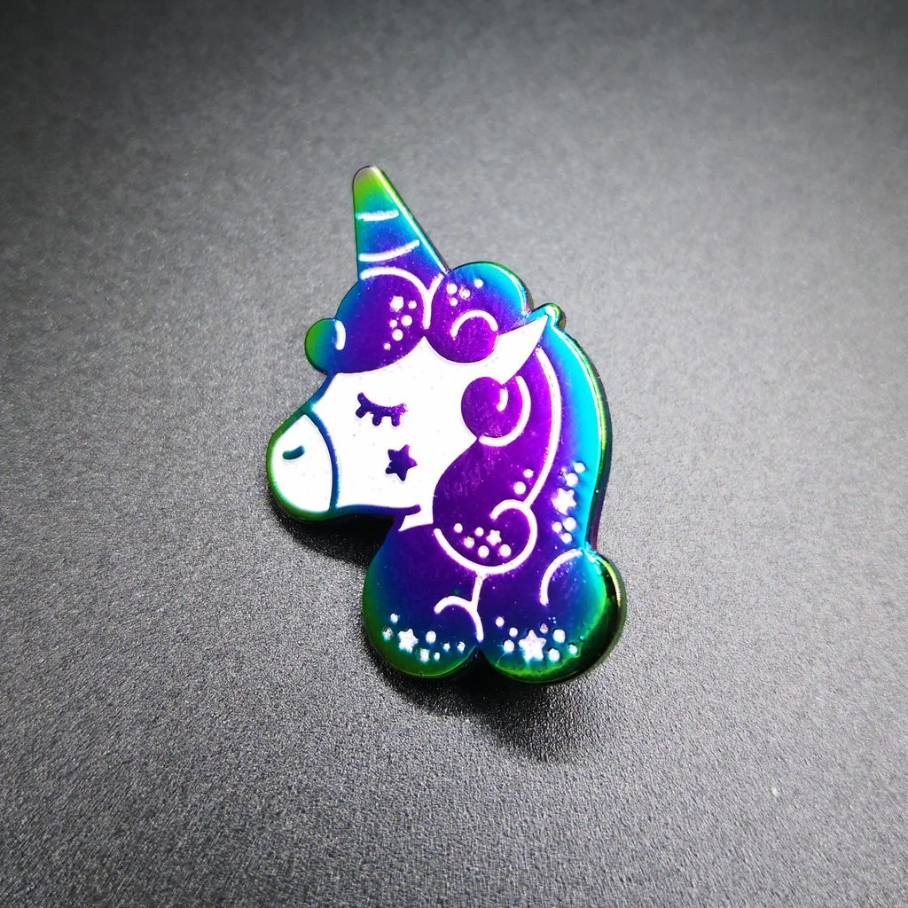 Unicorn Rainbow Anodized Pin
