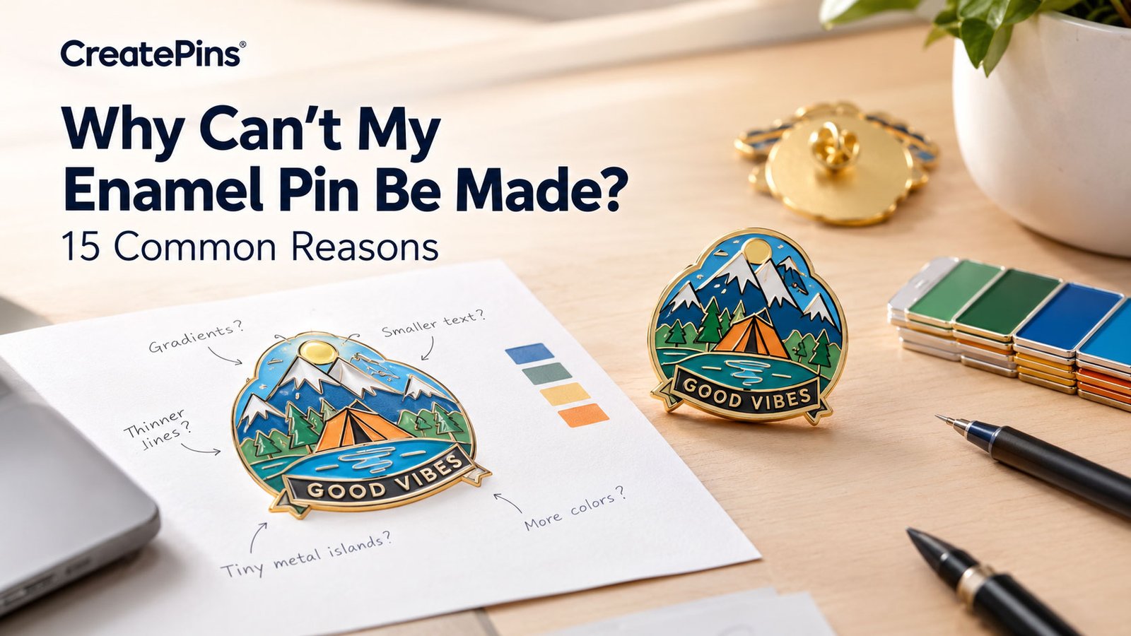 Why can't my enamel pin be made — 15 common enamel pin design problems illustrated